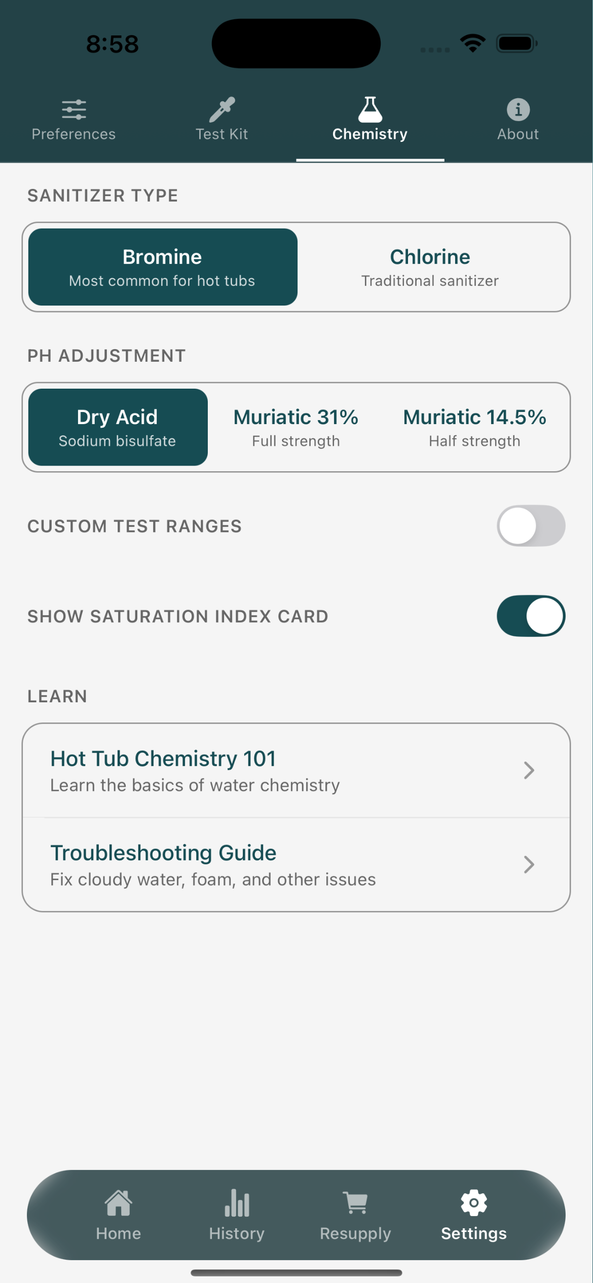TubTest chemistry education