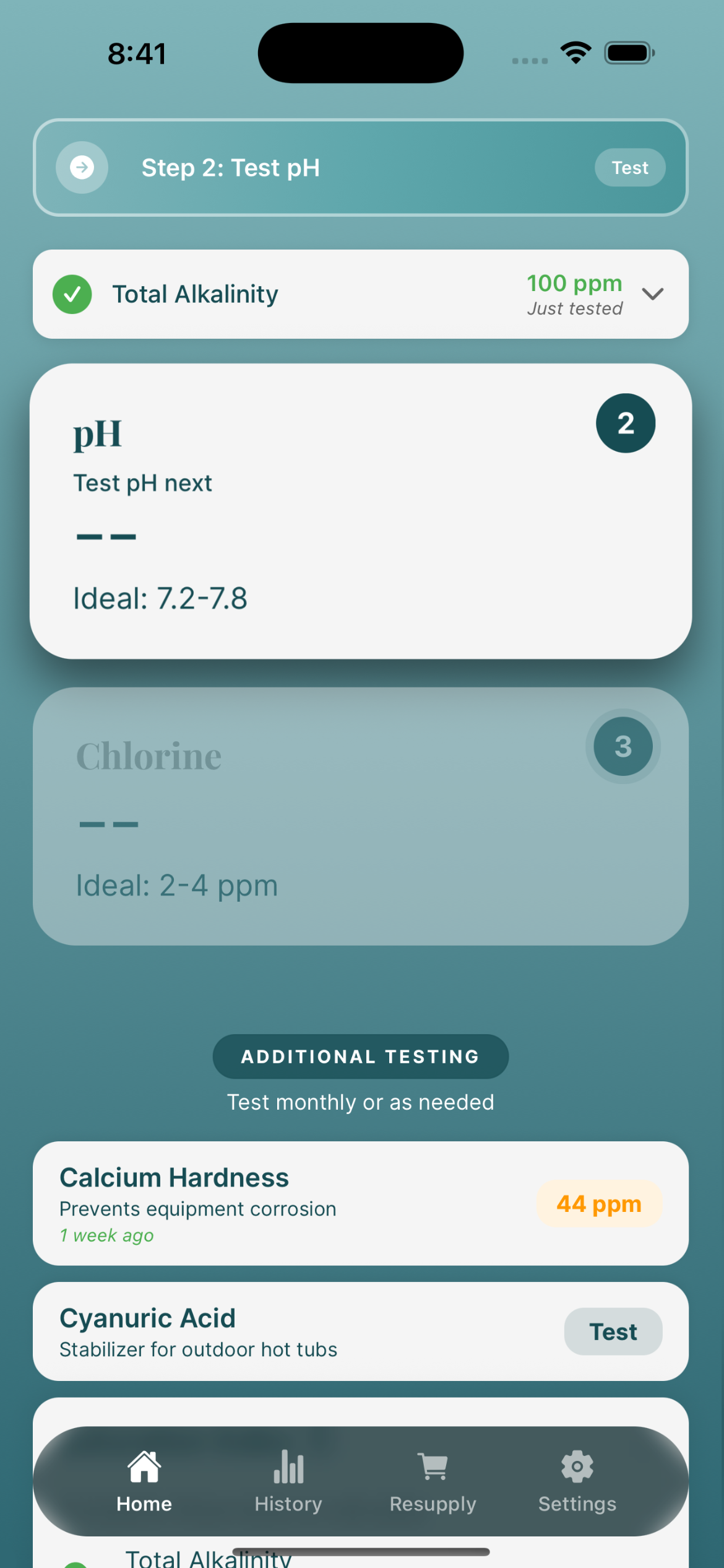 TubTest dashboard overview